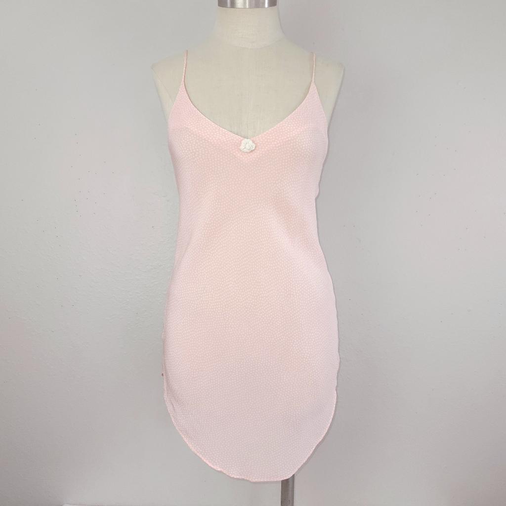 Vintage Silk Slip Dress Underwriters' Pink Nightgown Medium